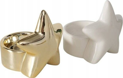 Mbajtëse qiriri Boltze Home Ulanda, porcelan, 8 cm, ngjyrë ari