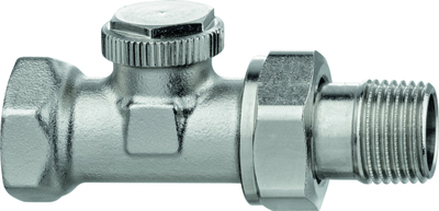 Valvul fundore për radiator IMI Hydronic Regutec F, DN15 1/2", me kënd, e veshur me nikel