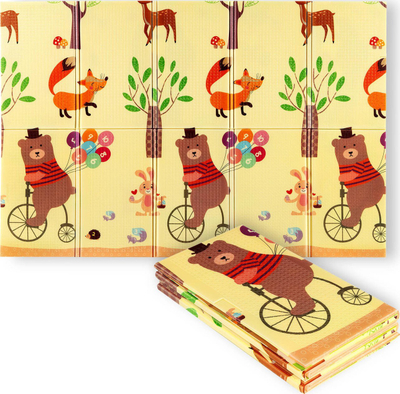 Преклоплив тепих за деца NILS Fun MD05 Forest, 190x150cm, XPE пена, со шума