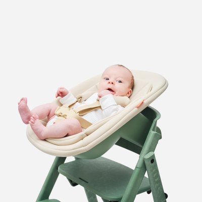Shtesë për karrige bebe KAOS Klapp Newborn Set, rrip sigurie 5 pika, plastikë e ricikluar, jeshile mineral