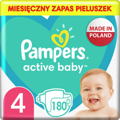 Pelena Pampers Active Baby nr. 4, 9-14 kg, 180 copë