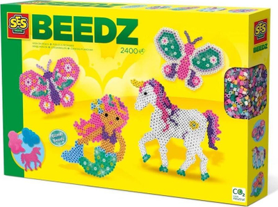 Set lodër me rruaza SES Creative Beedz Fantasy World, 2400 copë, për hekurosje, shumëngjyrëshe