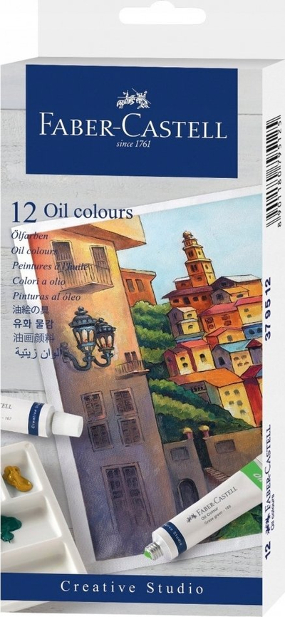 Сет маслени бои Фабер-Кастел, 12 туби 20 ml, повеќебојни