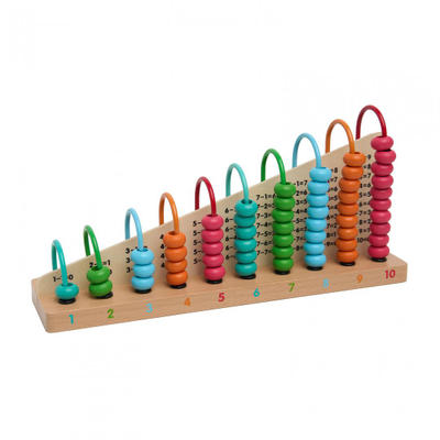 Abakus druri WOODEN ABACUS, edukativ për fëmijë, shumëngjyrësh