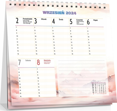 Kalendar tavoline School Calendar 2024 25 Square Desk, format katror, në polonisht