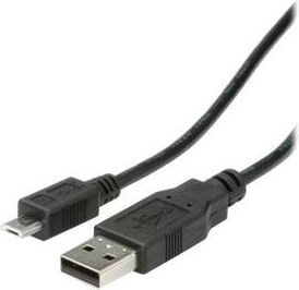 Kабел USB Roline 11.02.8755-10, USB A во Micro USB B, 3 m, црн