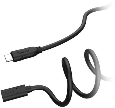 Kабел продолжувач USB-C Akasa, 1.2 m, 10 Gbps, 100 W, црн