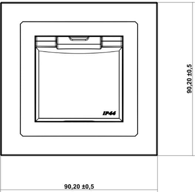 Prizë mureshe Karlik Splashproof Deco 27DGPB-1zd, IP44, me mbrojtje për fëmijë, gri mat