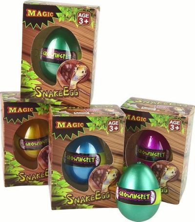 Set lodrash edukative LEAN TOYS Snake Egg, 12 copë, 6cm, shumëngjyrëshe