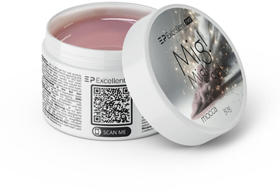 Xhel ndërtues për thonj Excellent Pro MIG! MIG! Gel Mocca, një fazor, 30g, bezhë e hapur