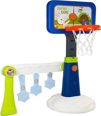 Set basketbolli për kalamoj, tabelë me kosh, top me pompë, shumëngjyrësh