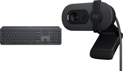 Set tastierë dhe kamera Logitech MX Keys for Business 920-010251 + Brio 100 960-001585, pa tela, Full HD 1080p, e zezë