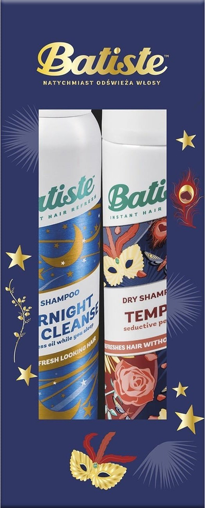 Set shampo e thatë Batiste Tempt Overnight Light, për flokë të thatë, aromë e lehtë