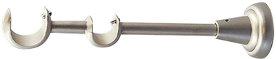 Mbajtëse për shufra të dyfishta perdeje Hesora, Ø25/19mm, metal, nikel mat