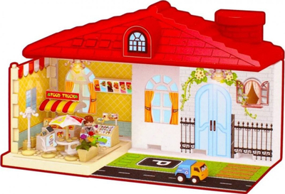 Lodër ndërtimi Mega Creative Construction Blocks House, set tullash, me figurë dhe veturë, shumëngjyrëshe