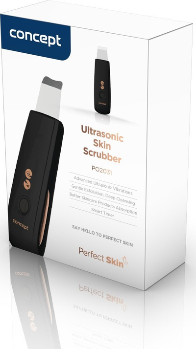 Spatul kozmetik ultrasonik Concept Perfect Skin PO2031, për pastrim fytyre, e zezë