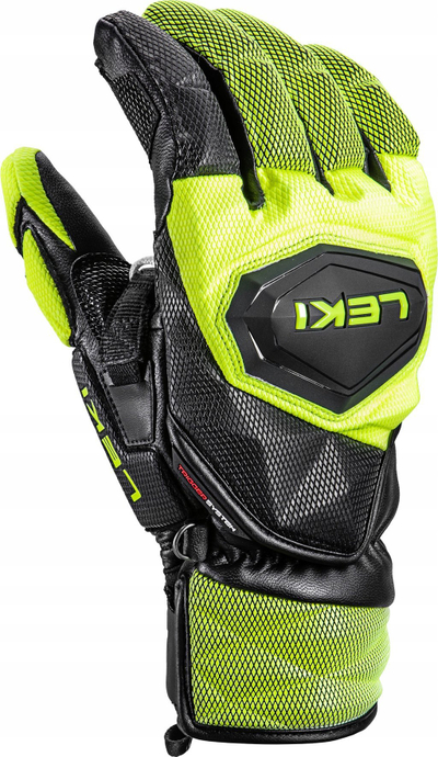 Doreza skish Leki WCR Venom SL 3D, nr. 8, të zeza me të verdhë neon