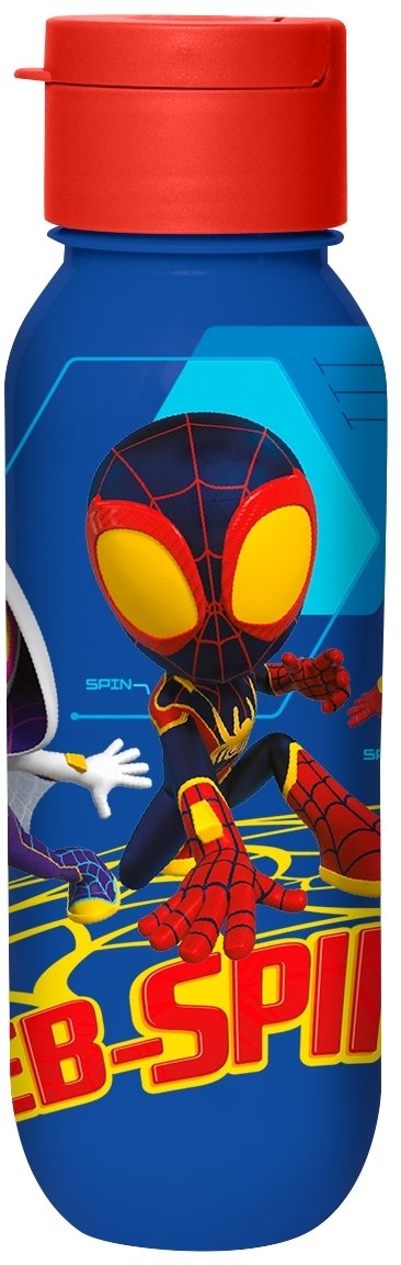 Shishe plastike për kalamaj Spiderman Spidey Web, 500 ml, shumëngjyrëshe
