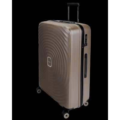 Valixhe SwissBags Echo 77cm, polipropilen, 4 rrota rrotulluese, champagne