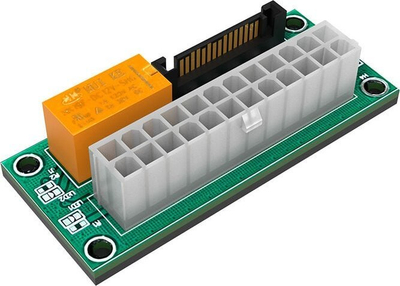 Adapter furnizimi Akasa Dual Multi PSU, 24 pin ATX, sinkronizim multipleks, jeshil