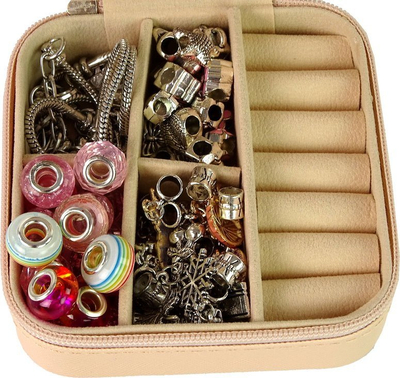 Set lodër LEAN Toys DIY Beads, për byzylykë dhe varëse, kuti rozë