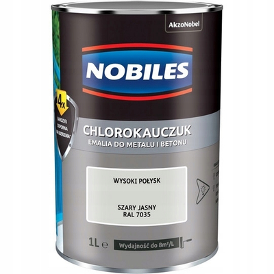 Боја од хлорирана гума Nobiles, RAL7035, 1L, светло сива