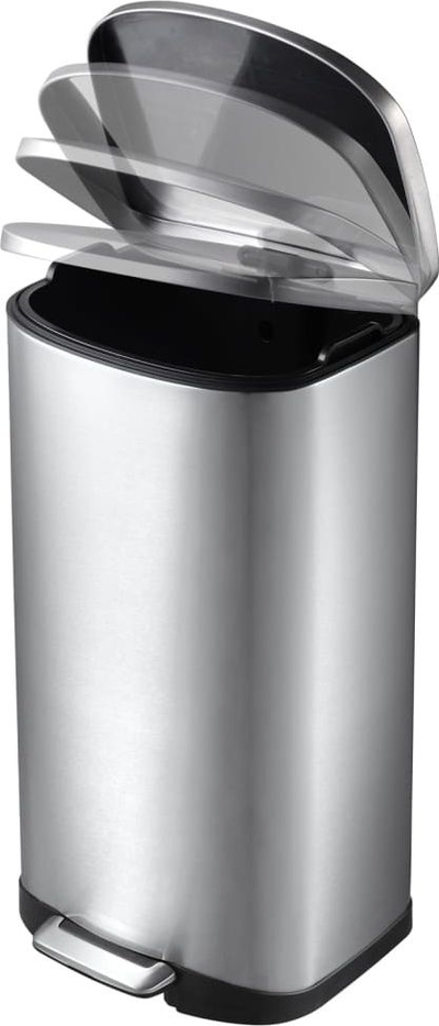 Kosh plehrash me pedale EKO Della, 50L, inox, argjend mat