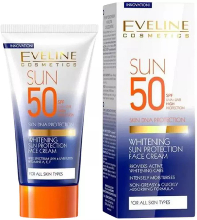 Krem për fytyrë Eveline Sun 50, SPF50, zbardhues, 50ml