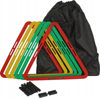 Shkallë stërvitje Maxwel Triangles, palosëse 4 m, set 6 trekëndësha, shumëngjyrëshe