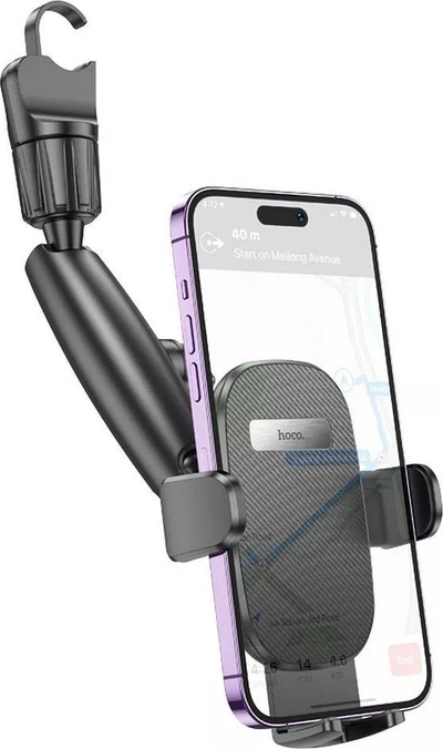 Mbajtëse telefoni për makinë Hoco Waves H17, pasqyra e brendshme, 4.7-7", e zezë
