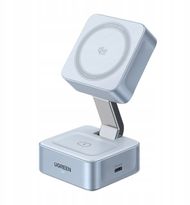 Karikues wireless magnetik UGREEN W752, 2 in 1, 25W, gri argjendtë