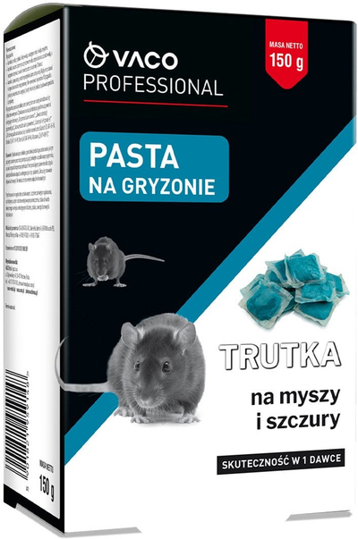 Set kundër minjve dhe minjve të mëdhenj Vaco, 2 stacione kontrolli, 150 g helm pastë