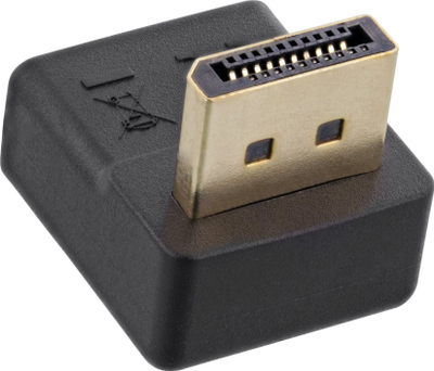 Adapter DisplayPort InLine, mashkull/femër, me kënd poshtë