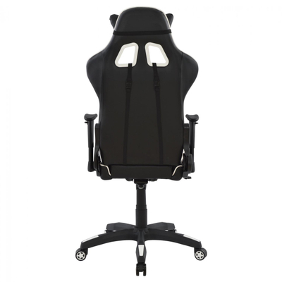 Karrige gaming SPEED me mbështetëse këmbësh, 68×71.5×134 cm (HM1063.01), zezë/ bardhë