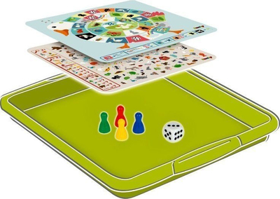 Set loje me sirtar Smoby Tiroir Drawer, 4 lojëra tavoline, për shtëpiza Neo, jeshil