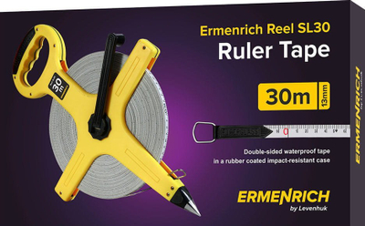 Metër me rrotë Ermenrich Reel SL30, 30m, i verdhë