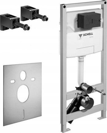 Modul instalimi WC Schell Montus C 120, rezervuar i fshehur, set montimi muri, i bardhë