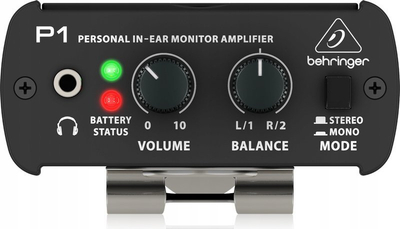 Amplifikator personal për monitor Behringer Powerplay P1, hyrje XLR stereo, për kufje in-ear, i zi