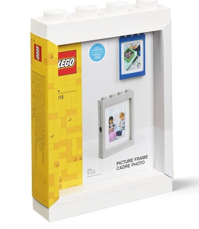 Kornizë fotosh LEGO Picture Frame, formë tulla LEGO, plastike, e bardhë