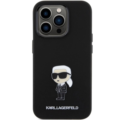 Mbulesë telefoni Karl Lagerfeld KLHCP15LSMHKNPK, silikon, për iPhone 15 Pro 6.1", e zezë