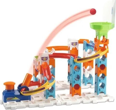 Lodër ndërtimi VTech Marble Rush Adventure Set S100, pistë me kokrra qelqi, modulare, shumëngjyrëshe