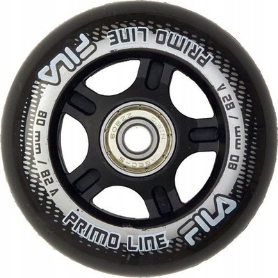 Set rrota patinash inline Fila Primo Line, 80mm, ABEC 5 82A, të zeza