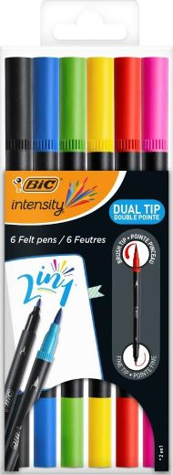 Markera BIC Intensity 2-anëshe, 6 ngjyra, i zi