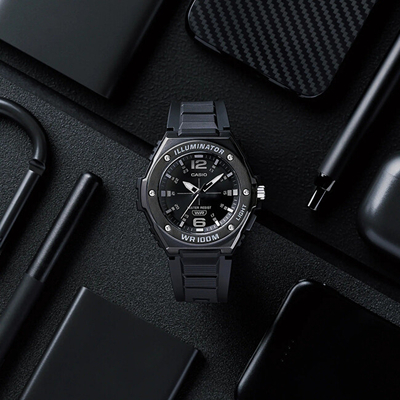 Orë për meshkuj Casio MWA-100HB-1A MWA100HB-1 100M, e zezë