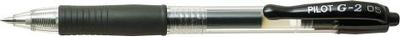 Stilolaps xhel me shtypje Pilot G2, majë extra fine 0.25mm, i zi