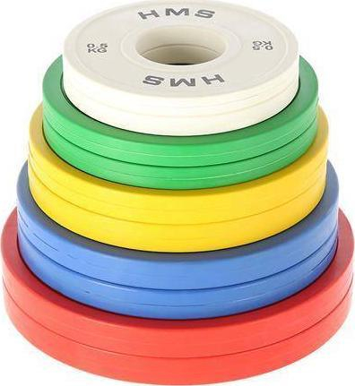 Set pesha olimpike fraksionale HMS CBRS SET 01, 10 disqe, 15kg, shumëngjyrëshe