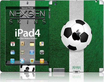 Sticker mbrojtës Nexgen Skins Soccer Field 3D për iPad 2 3 4, set komplet, me efekt 3D