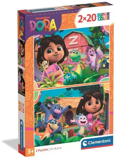 Puzzle Clementoni 24827 Dora the Explorer, set 2x20 copa, për kalamaj 4+
