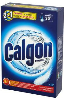 Pluhur kundër gëlqeres Calgon Proszek, për lavatriçe, 28 doza, blu