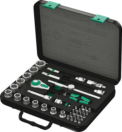 Set çelësa me kapak Wera Zyklop 8100 SB/4, 3/8", 38 copa, në kuti metalike